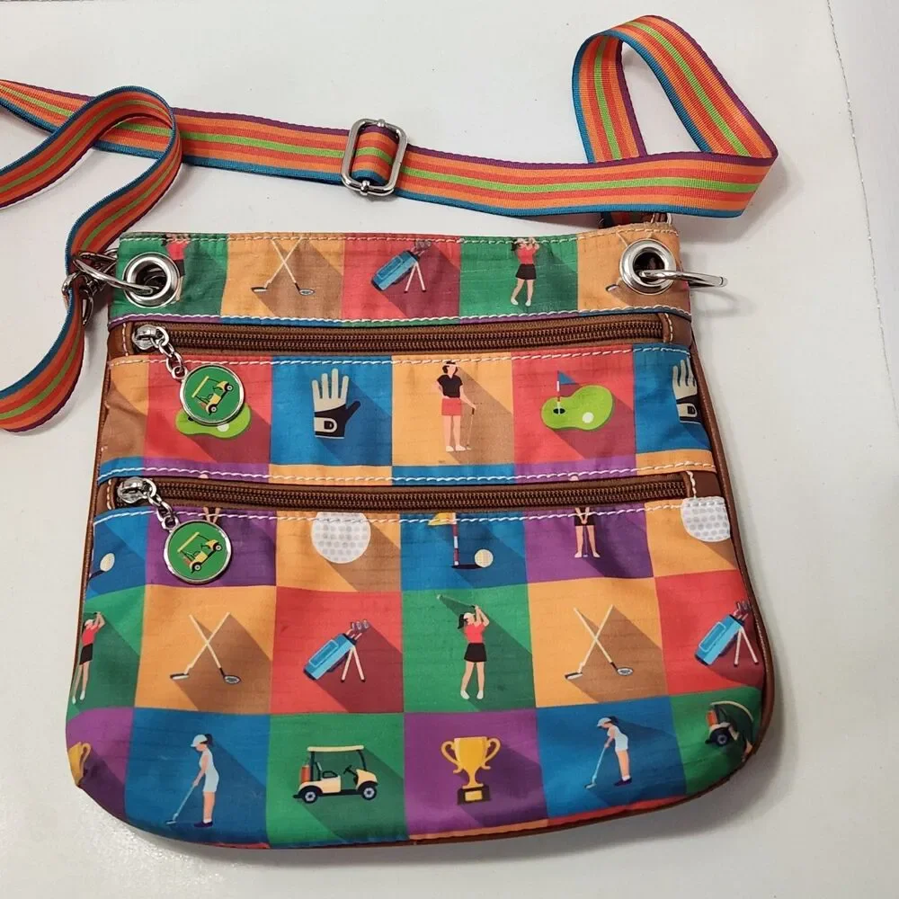 Sydney Love Sport Golf Crossbody Bag Championship Round Multi-Color Ripstop - Picture 6 of 16